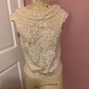 fully fashioned herald sequined beaded floral blouse